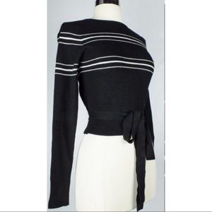 NWOT Zara Cropped Black & White Striped Sweater